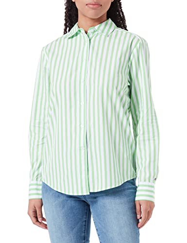 Tommy Hilfiger Damen Bluse 1985 Banker Relaxed Shirt Hemdbluse, Grün...