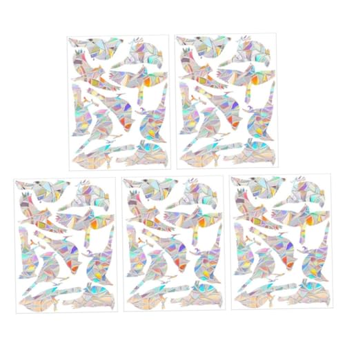 Amosfun 5 piezas Pegatinas Anticolisión para Ventanas Diseño No Adhesivo Reutilizable Protección para Aves Calcomanías Transparentes Prismáticas para Puertas y Cristales Hogar y Oficina