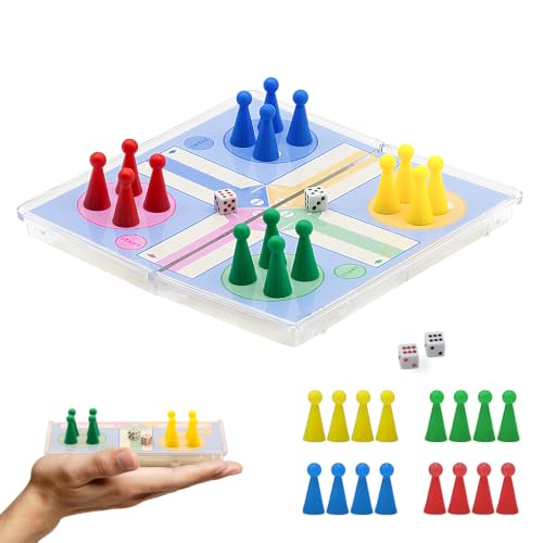 KOKOSUN Ludo Reise Set 15×15cm Magnetisches Faltbares Brettspiel Traditionelles Klassisches Strategiespiel Set für die ganze Familie