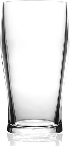 Cristal de pinta británico transparente irrompible, se siente, pesa igual que el vidrio (0.625 libras), seguro para DW