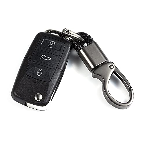 Image of Car Keychain Accessories Leather Holder Keyfob Sturdy Metal Carabiner Key Chains for Women and Men
