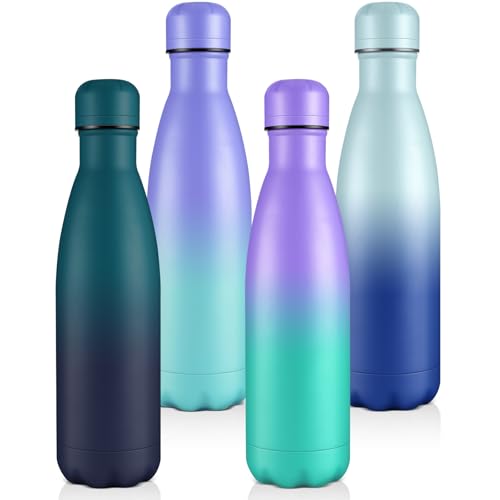 Volhoply 17oz Insulated Water Bottles MultiPack, BPA Free Water Bottle for Kids, Gym, Travel, Sports, Available in Packs of 1, 4, or 8（Mix,4 Pack）