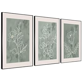 3Pcs Sage Green Botanical...