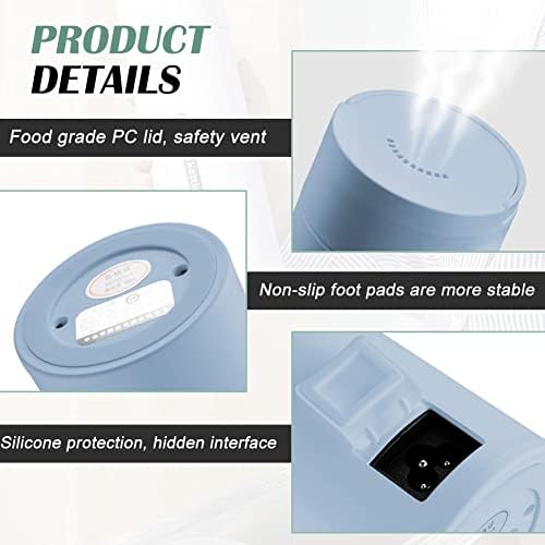 Travel Portable Electric Kettle with LCD Display, Mini Temperature Control Electric Kettle 4-stage Temperature Adjustment, Automatic Shut-Off Electric Heating Cup for Car Camping Tea Coffee (Blue)