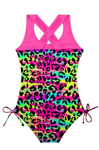 Image of BFUSTYLE Girls Swimsuit One Piece Bathing Suit 4-13 Years Sleeveless Beach Swimwear