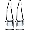 Youngever-Clear-Cross-Body-Purse-Stadium-Approved-Clear-Vinyl-Bag-Adjustable-Cross-Body-Strap-Extra-Inside-Pocket Youngever Clear Cross-Body Purse, Stadium Approved Clear Vinyl Bag, Adjustable Cross-Body Strap, Extra Inside Pocket (Pack of 2)