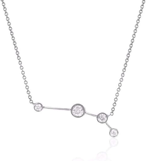 Sterling Silver Zodiac Necklace Constellation Jewelry Birthday Gift Sorority Sister Gift