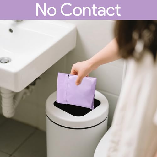 Image of 100 Pcs Sanitary Napkin Disposal Bags, Feminine Hygiene Period Bags for Tampons & Pads, Period Disposal for Teen Girls, Odor Blocker, Leak-Proof Sanitary Storage for Menstrual Products, Purple