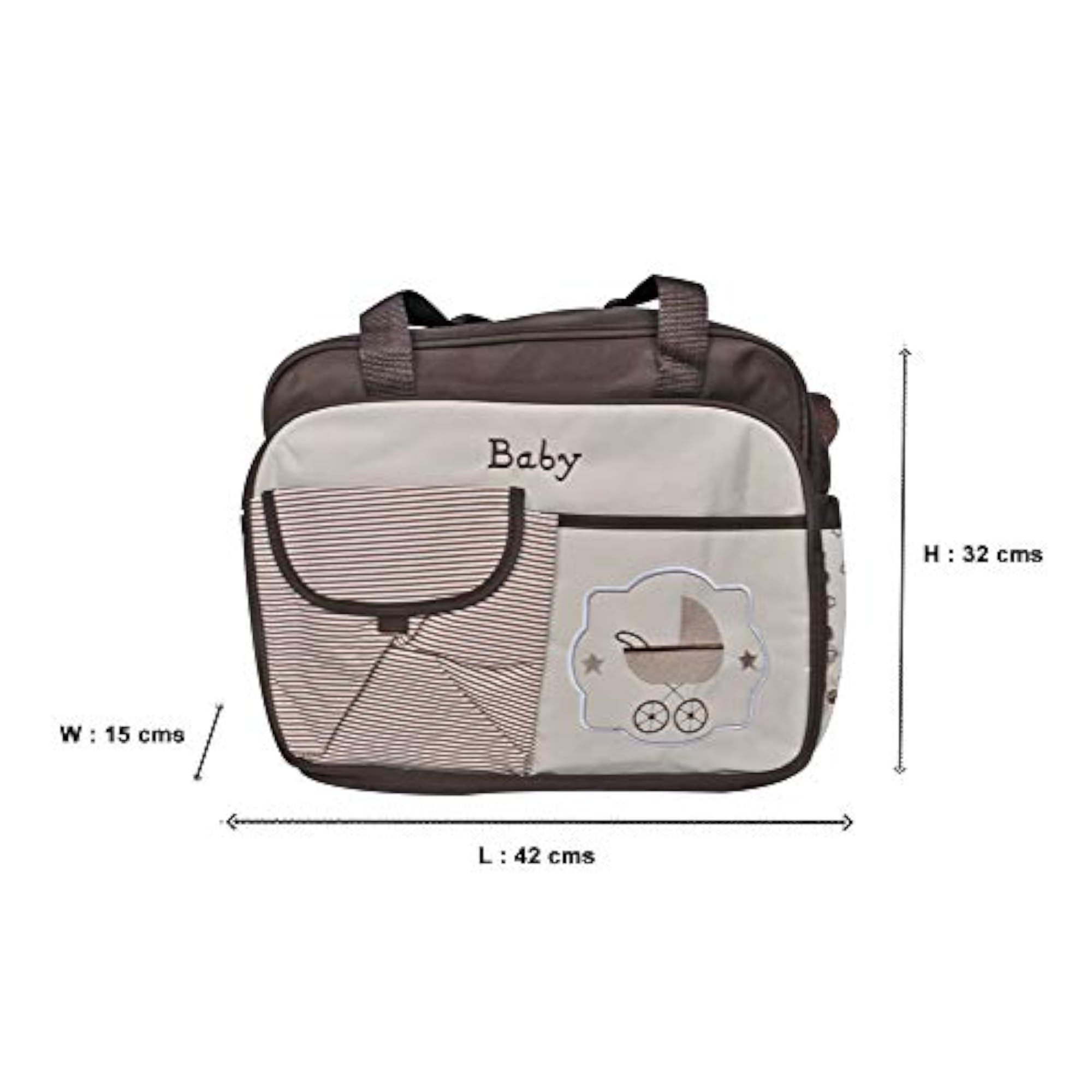 Baby Diaper Carry Bag - Stripes - 7 Compartments