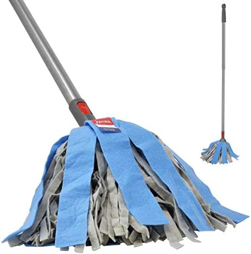 FAYINA Premium Viscose Wet Mop for Hardwood, Laminate, Tile Flooring with Stainless Steel Handle Extendable up to 56 Inches