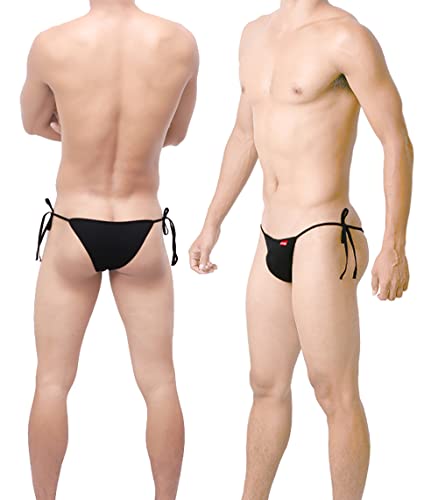 COMLIFE Mens Cotton Bulge Pouch Side Tie String Bikini Briefs Underwear High Cut Men's Panties4