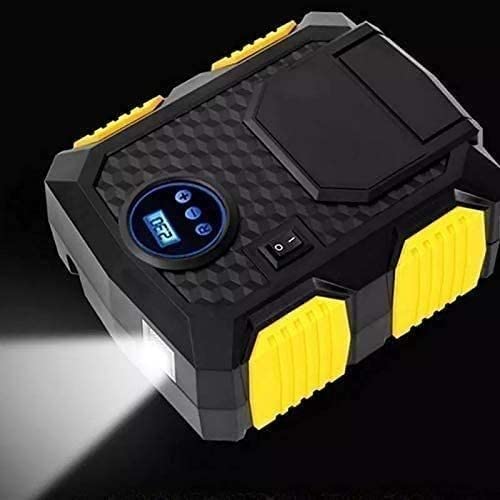 Compresor de aire portátil for inflar neumáticos, bomba de aire de 12 V CC for neumáticos de coche con manómetro digital de 150 psi y luz LED de emergencia, bomba de neumáticos for coche, bicicleta, m