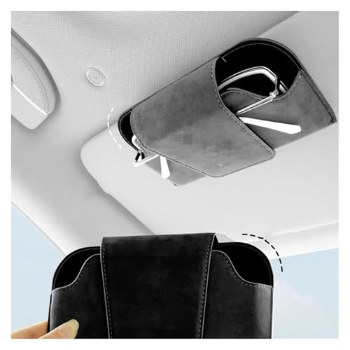 Étui à lunettes de voiture noir avec support multifonctionnel - 4