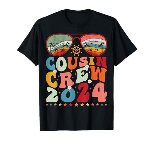 Cousin Crew 2024 Family Matching Women, Girls, Groovy Outfit T-Shirt