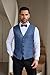 COOFANDY Men Linen V-Neck Suit Vest Fashion Dress Vest Button up Waistcoat with Pockets