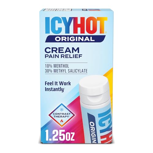 Icy Hot Original Pain Relief Cream, Fast-Acting Pain Relief with Menthol 10% and Methyl Salicylate 30%, Ice and Heat Contrast Therapy for Backaches, Joints, Muscle Strains and Arthritis, 1.25 oz