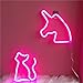 QiaoFei Neon Cat Light, LED Sign Decor, Pink, Plastic, USB & Battery Operated, Modern, Indoor, Kids Room