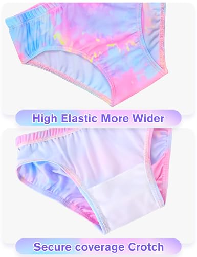 Image of Girls Swimsuit 3 Piece Sleeveless Bathing Suit Sets with Skirt Swimwear Rash Guard for Kids Beach UPF 50+ Sun Protection