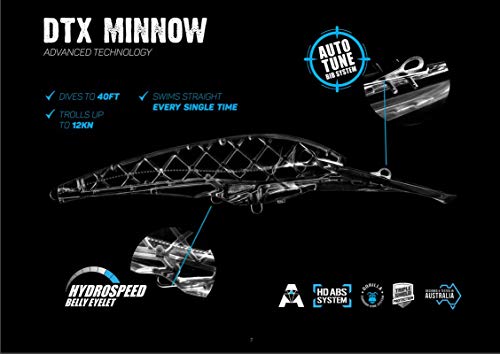 Image of Nomad Design DTX Minnow with Patented Autotune System - Distressed Baitfish Swimming Action, Hydrospeed Belly Eyelet for Faster Trolling, BKK Diablo