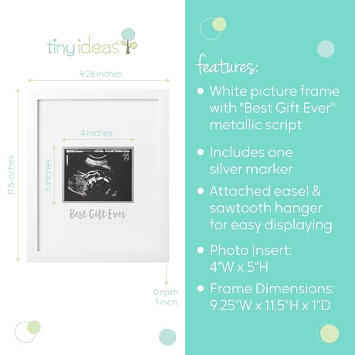 Image of Sonogram Signature Frame - Ultrasound Picture Keepsake, Gender Neutral Baby Shower Decor, First Time Moms Pregnancy Gift, Guest Book Alternative, Ideal for Nursery, Marker Included