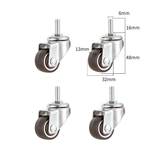 Roulettes pour chaise de bureau anti-rayure pivotant sans frein - 7