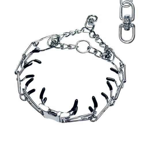 No Pull Collar with Quick-Release Buckle Adjustable Stainless Steel Collar for Small Medium and Large Dogs (S)