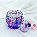 SOCOSY Royal Embossed Clear Glass Apothecary Jar With Lids, Candy Jar Containers Wedding Candy Buffet Jars Crystal Jewelry Box Food Jar 7oz - Pumpkin, Purple