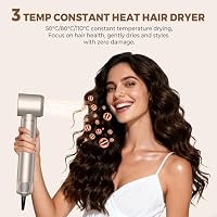 UKLISS 6 in 1 Hairstyler mit LCD-Display, Hair Styler Set mit Föhn für Locken, Rundbürstenföhn, Haarstyler, Warmluftbürste, Airbrush, Glättbürste, Hair Dryer Haar Styling für Alle Haartypen – Ansicht 7
