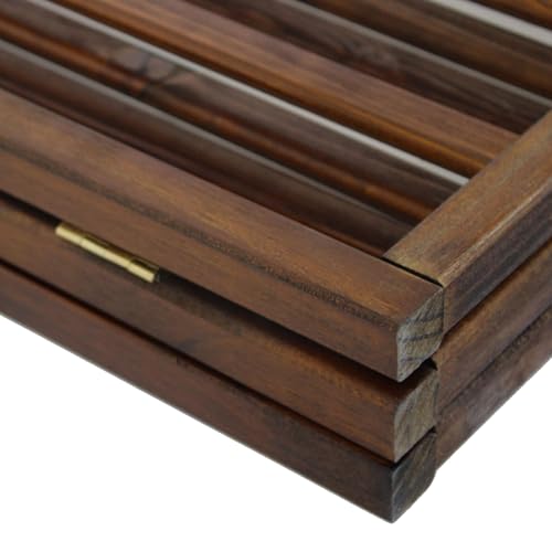 Oypla Dark Brown Dog Safety Folding Wooden Pet Gate Portable Indoor Barrier - Image 5