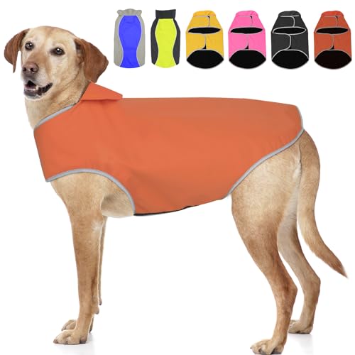 Yfbrite Waterproof Dog Coat - Lightweight Dog Raincoat Adjustable Dog Vest Reflective Pet Jacket Warm Dog Cloth for All Breeds Sizes (Brown, XX-Large)