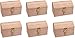 Pack of 6 Ready to Decorate Wood Treasure Chest Box Savings Bank with Coin Slot, Hinged Lid and Lockable Front Clasp, DIY Craft