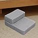 Dog Stairs with Washable Cover Staircase Ladder for High Bed and Couch Soft Pet Climbing Steps Pet Stairs for Small Dogs, Dark Gray