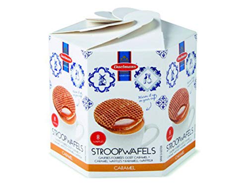 DAELMANS Stroopwafels, Dutch Waffles Soft Toasted, Caramel, Office Snack, Kosher Dairy, Authentic Made In Holland, 8 Stroopwafels Per Box, 1 Box, 8.11oz