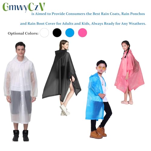 GmwyCzV Regenponcho Damen Herren, Wiederverwendbar Wasserdicht Regenschutz Regencape mit Tunnelzug Kapuze und Elastische Manschette, Leicht Regenponcho für Wandern Radfahren Camping Reisen, Rosa