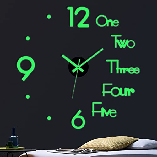 Cooltto Reloj De Pared De Bricolaje 3D Luminoso DecoracióN De Paredes Sin Marco Oficina del Dormitorio Cover
