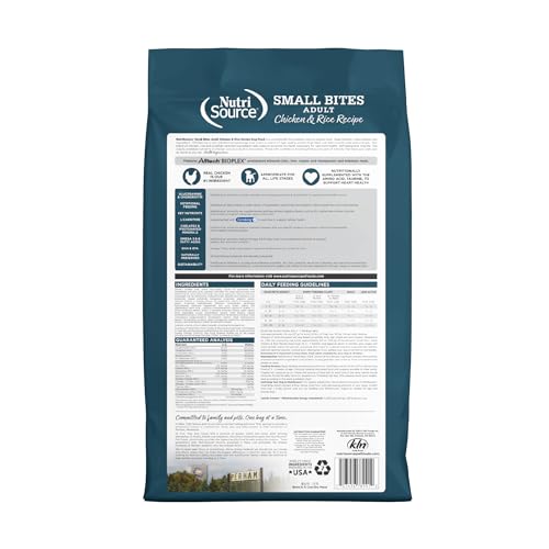 NutriSource Adult Dry Dog Food, Small Bites, Chicken and Rice, 12LB - Image 3