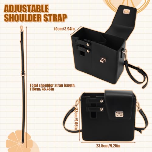 Outdoor Portable Crossbody Water Cup Storage Bag, Black Crossbody Purse for Stanley Cup Tumbler with Adjustable Shoulder Strap Holder Bag for Most Water Bottles Travel & Daily Use2