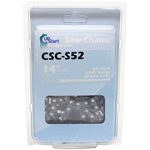 UpStart Components 2-Pack 14" Semi Chisel Saw Chain for Homelite UT43100 Chainsaws - (14 inch, 3/8" Low Profile Pitch, 0.050" Gauge, 52 Drive Links, CSC-S52)