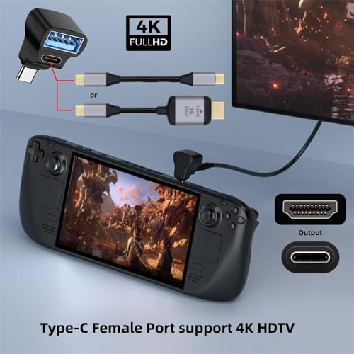 Image of Tobo USB C Splitter Adapter with Type-C 3.1 and USB-A 2.0, Supports 100W Fast Charging 20G Data Transfer 8K@60Hz Video Output, for Steam, Phone, Laptop, Tablet Black TD-1137CC