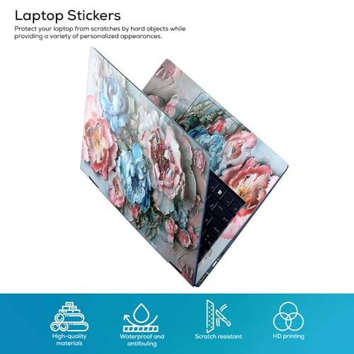 Image of Galaxsia Floral D15 Full Body Vinyl Laptop Skin /Sticker /Cover Upto 15.6 Inches Laptops Laminated-Removable-HD Quality Compatible for Hp-Dell-Sony-Lenovo-Asus etc.(15x10 Inches)