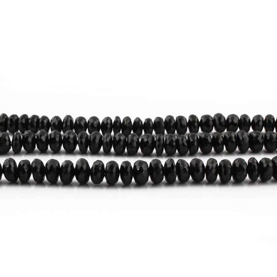 Rondelles onyx noir facettées 8mm-9mm LKBEADS éliminant les défauts d'enfilage des bijoux SB1438
