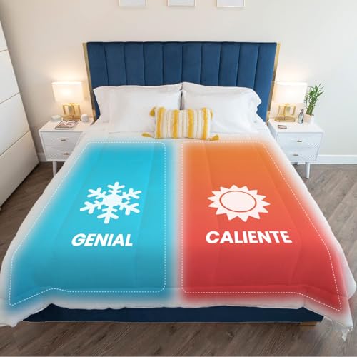 SöMN Funda Nórdica Zona Duo para Parejas Kömforte | Hipoalergénico | Edredón Alternativa para Dejar a Todos Comodos | Lavable en la Lavadora | Dos Temperaturas | (Blanco, Rey Europeo)