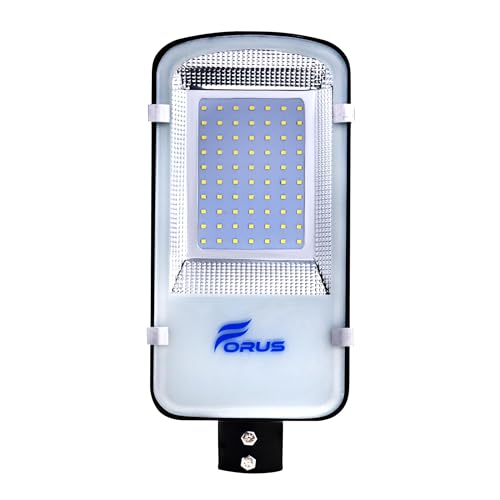 Image of Forus 50W LED Street Light Outdoor with 4 Year Warranty, High Power Floodlight, IP66 Waterproof Road Light, Parking Lot & Industrial Area Lighting, Energy Saving Aluminium Body, Cool White (1 PC)