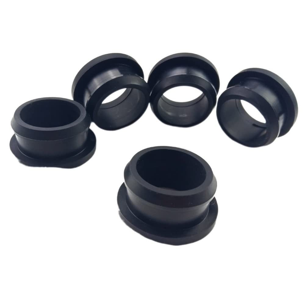 tapón de Goma, 10 Tapones de Silicona Negros con Ojal a presión for Cable Wiprotect