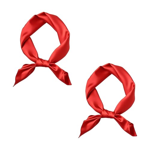 Annlpoy Foulards Femme en Soie Rouge, Bandana Rouge Élégant et Polyvalent, Grand Foulard Carré (50x50 cm) - Accessoire Mode Toute Saison, Cadeau pour Elle...