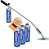 STAHLMANN Unkrautbrenner Set mit 4 x 330 g Universal Gasflaschen mit Schraubgewinde 600 ml –...