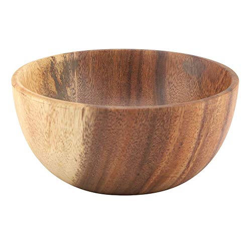 DEWIN Insalatiera in Legno, Massello di Acacia Ciotola di Frutta in Legno Fatta a Mano, Utensili da Cucina per Insalata zuppa e Riso (Taglia : 16 * 7cm)