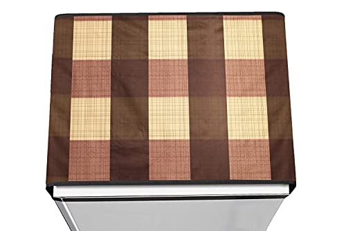 Image of Stylista Refridgerator top Cover Suitable for Samsung RT37C4512BX /HL, 322 Liter Fridge, Dimension (WXD) 65x111 CM, Gingham Pattern Beige