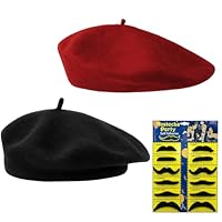 JazRvr Baskenmütze Damen, 14-teiliges Set mit Barett und Dekoration, Hüte für Damens, Baskenmütze, Herbst Mode Damen, 56-58 cm, Acryl und Plüschfasern, für Freizeit und Reisen