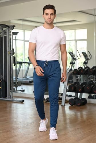 Image of Anand Men's Athletic Pants Running Workout Joggers Lightweight Gym Jogging Track Casual Trackpants with Pockets -AI IST TP221 XXL Royal Blue